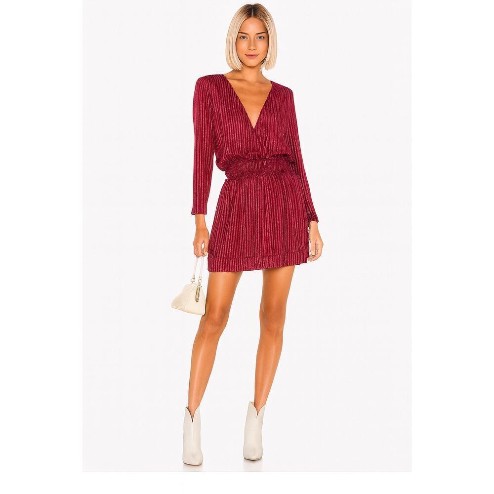 Rails Jasmine Dress Messina Stripe Metallic Red Pinstripe Size Large
